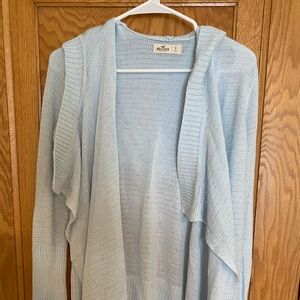 Light blue hooded cardigan